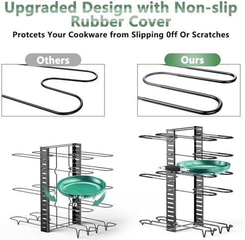 ORDORA Pots and Pans Organizer Under Cabinet Expandable, 8-Tier Adjustable