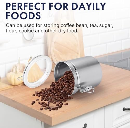 ENLOY 4-Piece Stainless Steel Airtight Food Storage Canister Set with Lid