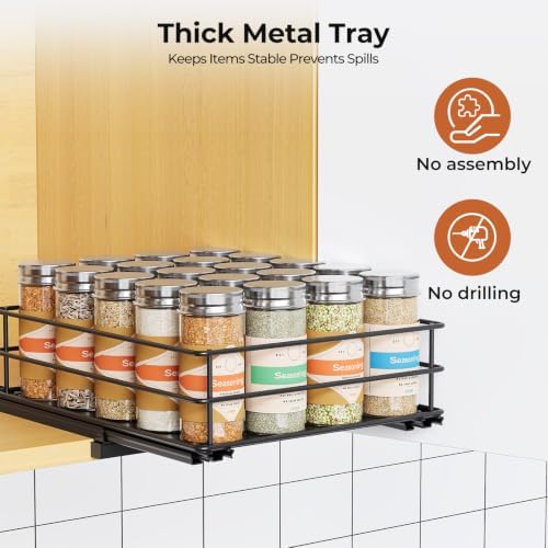 Mystozer Pull Out Spice Rack Organizer for Cabinet, Slide Out Spice Racks