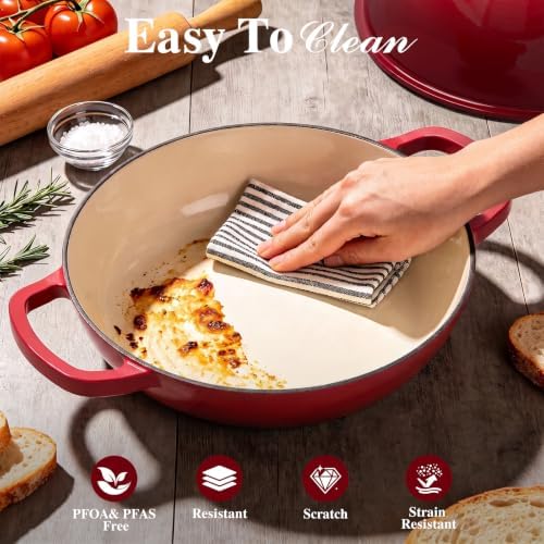 Umite Chef 6QT Enameled Dutch Oven for Sourdough Starter Kit