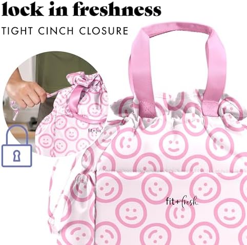 Fit & Fresh Cromwell Cinch Insulated Lunch Bag for Women w/Containers