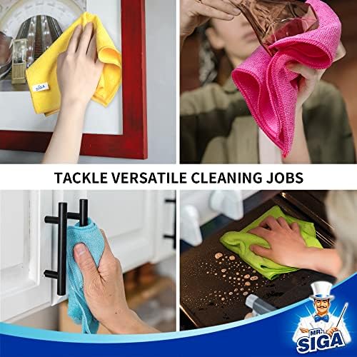 MR.SIGA Microfiber Cleaning Cloths, Streak Free Microfiber Towels, 12 Pack