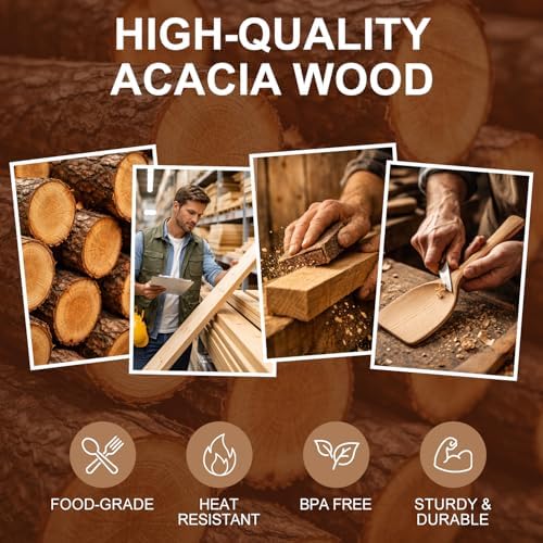 Non Toxic Wooden Cooking Utensils Set Flat Wood Spatula Spurtle Scraper