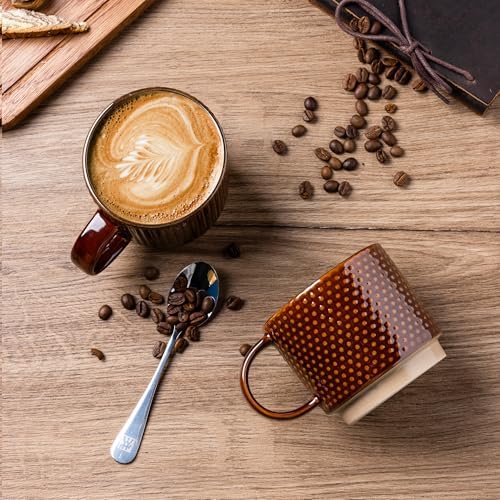 GBhome 12 OZ Stackable Coffee Mugs Set of 4, Ceramic Coffee Cups Set