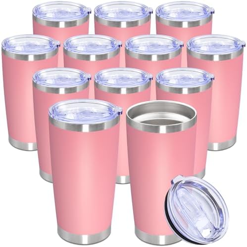 20oz Tumbler Stainless Steel Tumbler Coffee Tumbler with Lid Pink, 12P