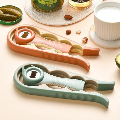 Bottle Opener for Arthritic Hand,Jar Opener for Old People, Children, Women, Those with Weak Hands,Multifunctional Kitchen Gadgets (A-Orange)
