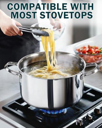 Cooks Standard Multi-Ply Clad 8 Quart Stainless Steel Stock Pot with Lid