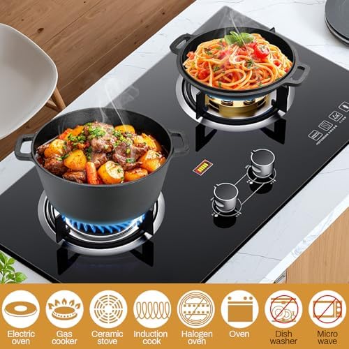 TLGREEN Cast Iron Dutch Oven 6.7QT Pot 2.5QT Skillet Lid Silicone Holders