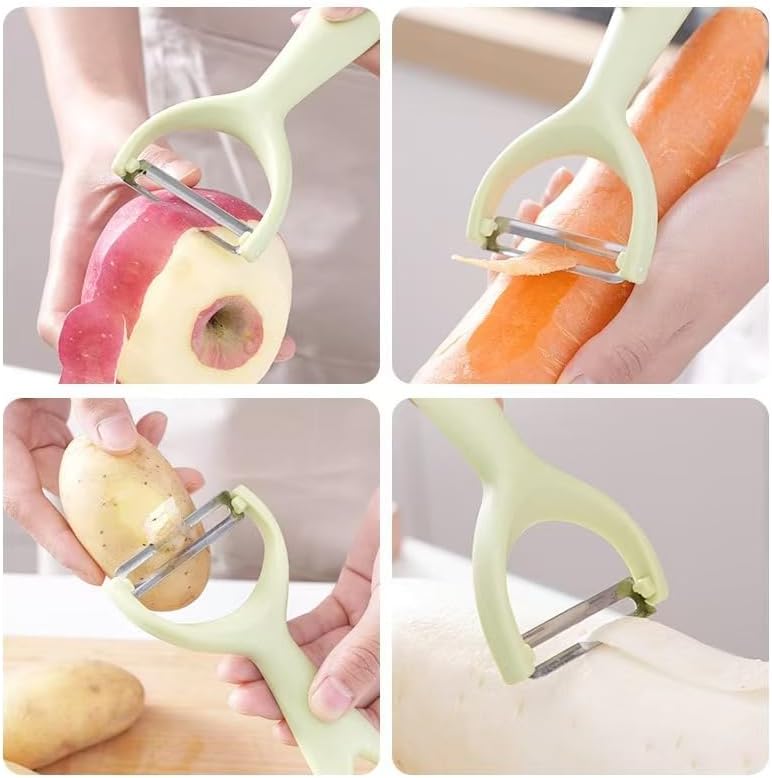 4 Pcs Potatoes Peeler, Apple Peeler Suitable for Cucumber, Carrot, Potato, Apple, Snow pear, Gourd and Melon(PP/Stainless Steel）
