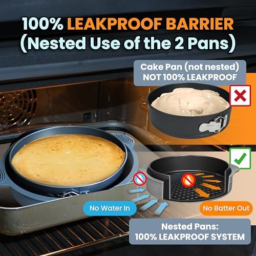 Cheese Cake Pans for Baking, NON-STICK Springform Pan Set & SILICONE SLEEVE