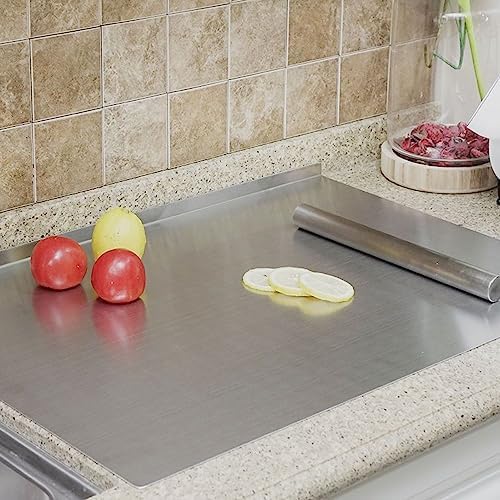 BILLAMB Stainless Steel Cutting Boards for The Kitchen, Suitable for Meat, Fruits, Vegetables, Bread, and Baking Large-sized Cutting Boards (80 x 50cm/31.5 x 19.7 in)