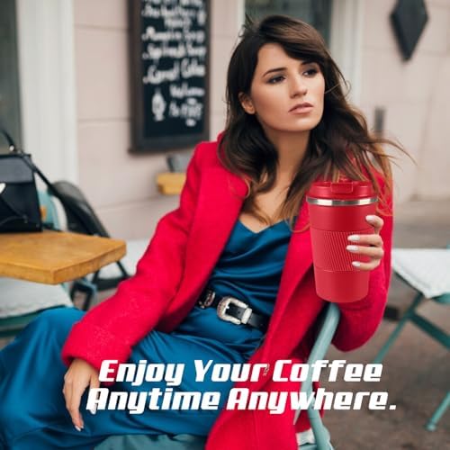 Vacuum Insulated Stainless Steel Travel Coffee Mug,Leak Proof Cup with Lid