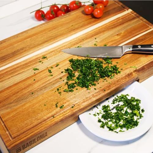 Acacia Wood Cutting Board for Kitchen, Thick Non Toxic Butcher Block