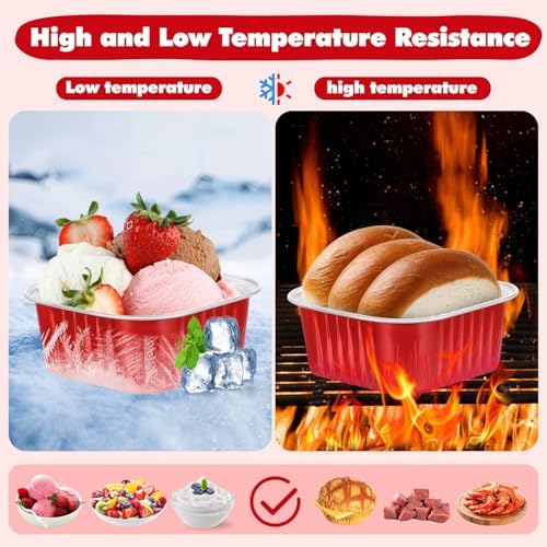 selizo 60 Pack 5oz Mini Disposable Cake Pans with Lids, Aluminum Foil Square Baking Cups, 3.5x3.5 Small Baking Cake Tins Cup Cake Containers with Lids for Individual Cakes