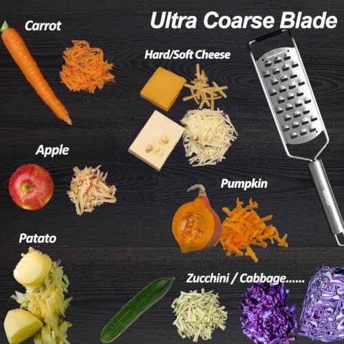 Ultra Coarse Grater & Hand Held Cheese Grater for Kitchen