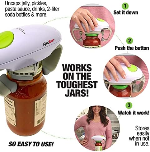 Robotwist Automatic Jar Opener,Deluxe Model with Improved Torque,Robo Twist Kitchen Gadgets for Home,Electric Handsfree Easy Jar Opener – Works on All-Jar Sizes,As Seen on TV,(Pack of 6)