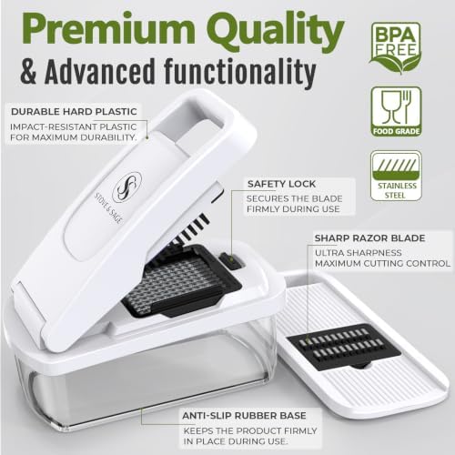 Multifunctional Vegetable Chopper & Mandoline Slicer, Veggie Chopper