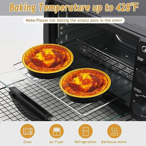 LNYZQUS 8oz Mini Pie Tins with Lids 50 Pack, 4 Inch Individual Cake Pans