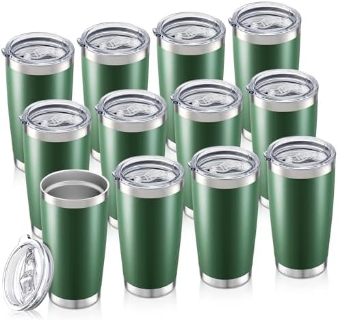 20oz Tumbler Bulk with Lid Stainless Steel Tumblers, 12 Pack