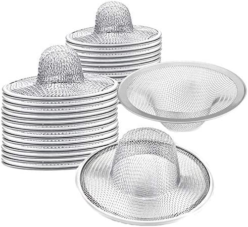 40 pcs Heavy Duty Stainless Steel Slop Basket Filter Trap, 2.75" Top / 1" Mesh Metal Sink Strainer,Perfect for Kitchen Sink/Bathroom Bathtub Wash Basin Floor Drain Balcony Drain Hole RV Sink