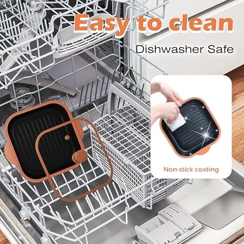 Microwave Grill Pan with Glass Cover - Bacon Cooker, Crisper & Grilled Cheese Maker, Microwave Cookware,Dishwasher Safe for Easy Clean