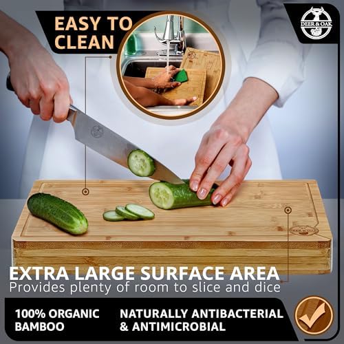 Deer & Oak Extra Thick Solid Wood Cutting Board 15.8 x 11.8 x 1.5 in