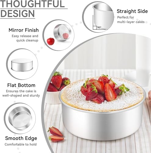 Leonyo 4-7-9 Inch Cake Pans Set of 3, Round Baking Pan Molds Tin, 2In Deep