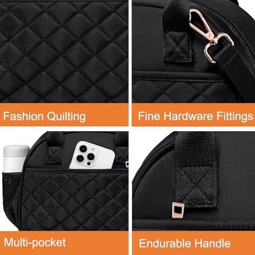 BTOOP Lunch Box for Women, Quilted Insulated Lunch Bag with Shoulder Strap