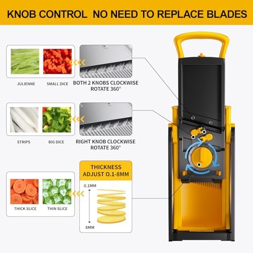 All in 1 Upgraded Version Safe Mandoline Slicer for Kitchen, Veggie Slicer