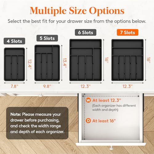 Lifewit Silverware Drawer Organizer Tray, Cutlery Storage for Kitchen