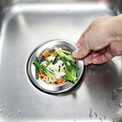 Seatery Kitchen Sink Drain Strainers/Filter/Screen/Basket Strainer, Stainless Steel Food Scraps Drain Catcher, Outer Diameter 4.5 inch/11.3cm, Inner Diameter 3 inch/7.6cm, Pack of 4