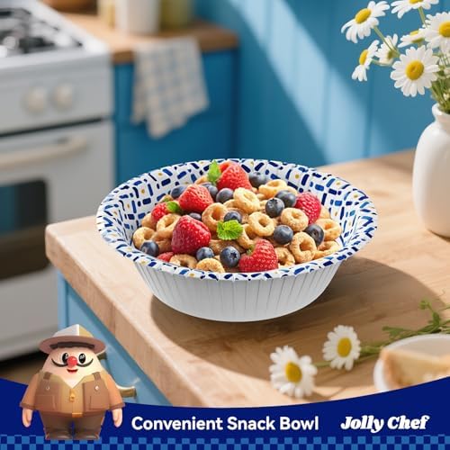 JOLLY CHEF 16 oz Paper Bowls, 200 Count Small Disposable Bowls for Soup