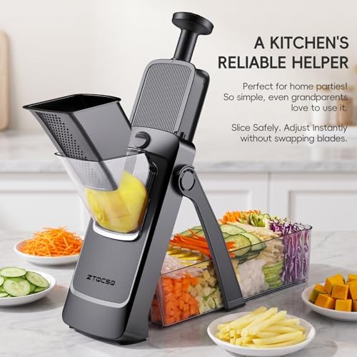Safe Mandoline Slicer for Kitchen, Vegetable & Food Cutter, Easy to Clean