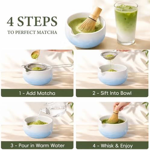 Matcha Whisk Set with Ceramic Bowl & Bamboo Chasen