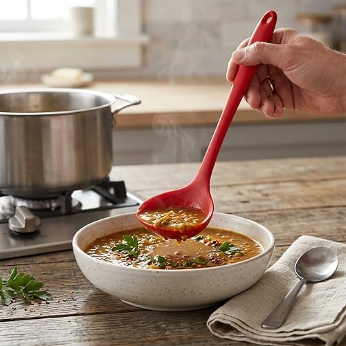 Silicone Soup Ladle Set for Cooking, Serving Sauces, Soups and Gravies