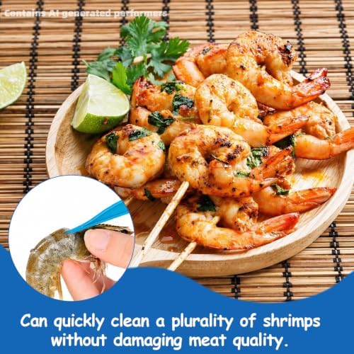 2PCS Shrimp Deveining Tool, Blue Shrimp Deveiner Prawn Peeler Shell Remover Kitchen Seafood Gadget For Home Cooking And Seafood Preparation