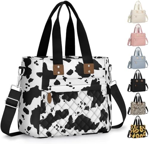 Capolo Lunch Bag for Women,Small Insulated Lunchbox Tote Reusable,M-Cow