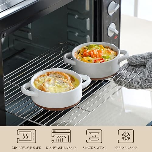 MALACASA 12 OZ Small Casserole Dishes for Oven, Mini Cocotte Set of 4