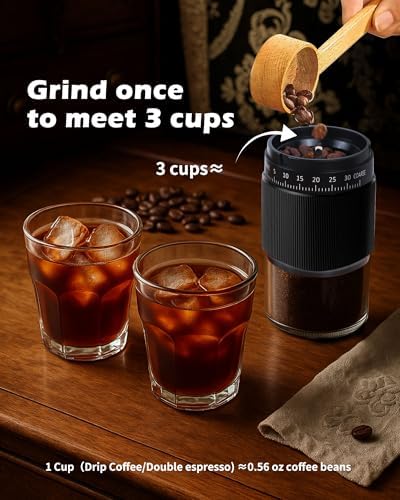 Manual Coffee Grinder with Ceramic Burr, 40g Capacity,35 Adjustable Settings,Portable Hand Mill for Espresso, French Press, Drip,Pour Over,Cold Brew,Compact and Quiet for Home Use