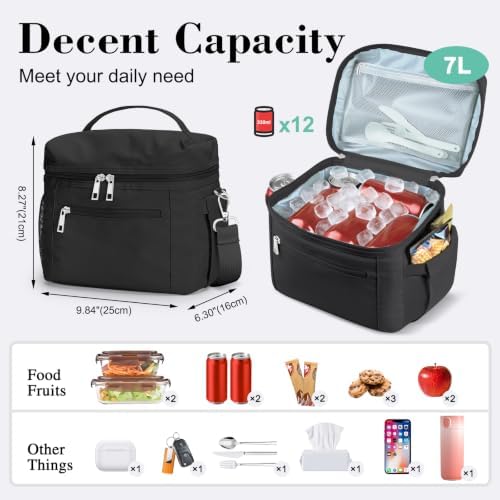 DALINDA Insulated Lunch Box Women Men Leak-Proof Cooler Lunch Bag