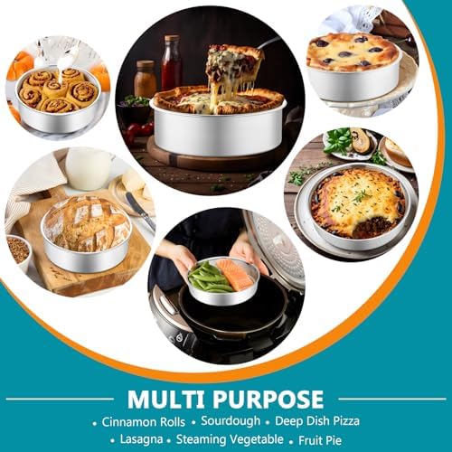 P&P CHEF 5 Inch Cake Pan Set of 4, Stainless Steel Round Cake Pans Tins