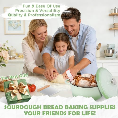 Enameled Cast Iron Dutch Oven Pot with Lid, 5QT Dutch Oven for Bread Baking
