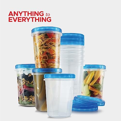 Tafura Freezer Containers, 12 Pack, 32 Oz, Leakproof BPA-Free Lids