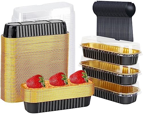 LNYZQUS Mini Loaf Pans with Lids 100 Pack, 6.8oz Small Cake Tins