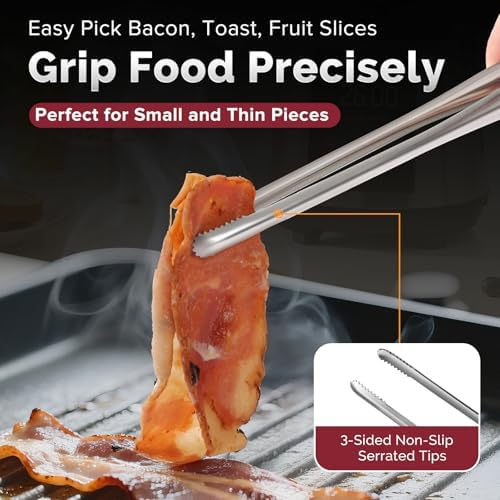 Precise Serrated Non-Slip Tips Cooking Tongs 2 Set (11.5" & 13.5")