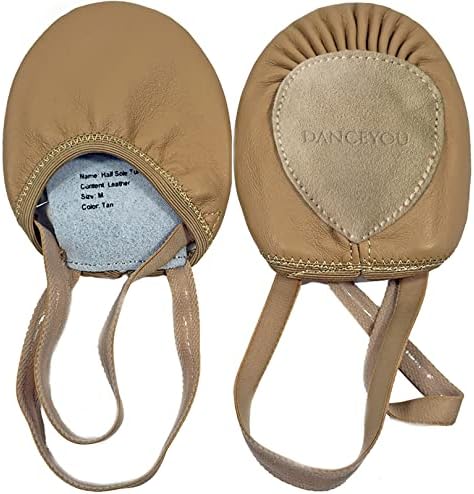 DANCEYOU Lyrical Shoes Half Sole Authentic Leather Pirouette Dance Turners