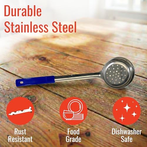 8 oz Slotted Stainless Steel Portion Control Ladle Spoodle - [Pack of 2]