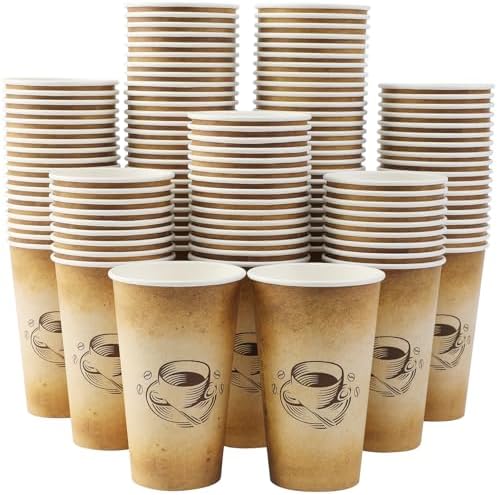 Clawsoff 180 Pack 16 oz Coffee Cups Disposable Hot Paper Cups