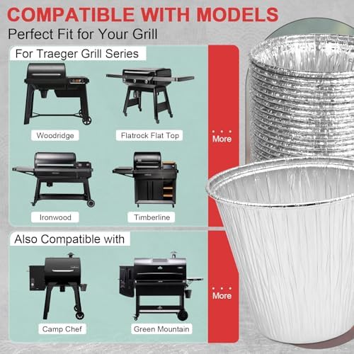 25 Packs BAC608 Grease Bucket Liners for Traeger Grills Grease & Ash Keg