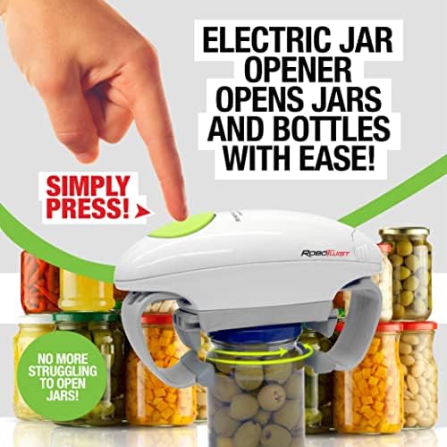 Robotwist Automatic Jar Opener,Deluxe Model with Improved Torque,Robo Twist Kitchen Gadgets for Home,Electric Handsfree Easy Jar Opener – Works on All-Jar Sizes,As Seen on TV,(Pack of 6)